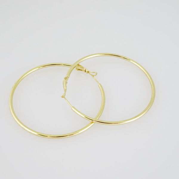 E2152 Earrings - Aretes - Plain - 14K Real Color - Image 2