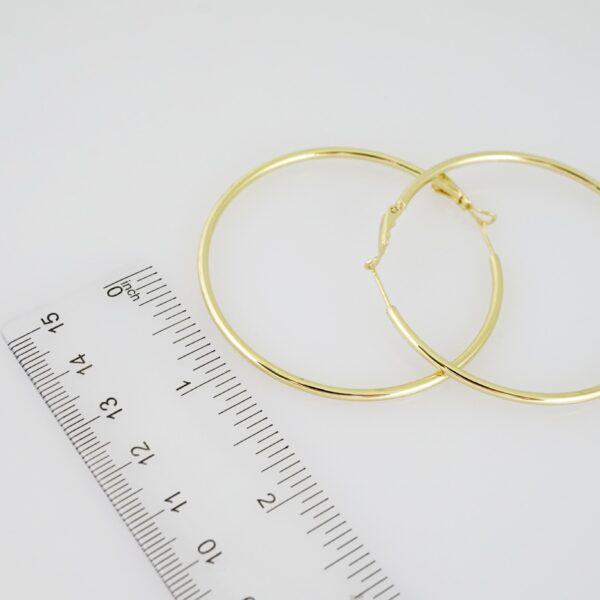 E2152 Earrings - Aretes - Plain - 14K Real Color - Image 3