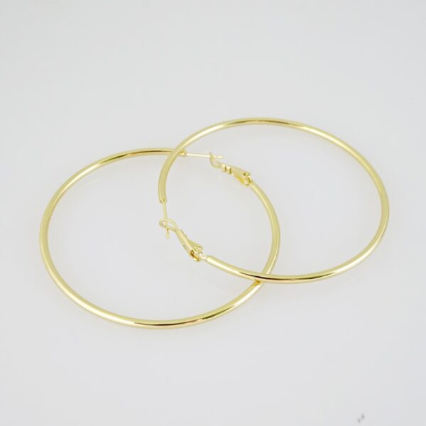 E2153 Earrings - Aretes - Plain - 14K Real Color - Image 2