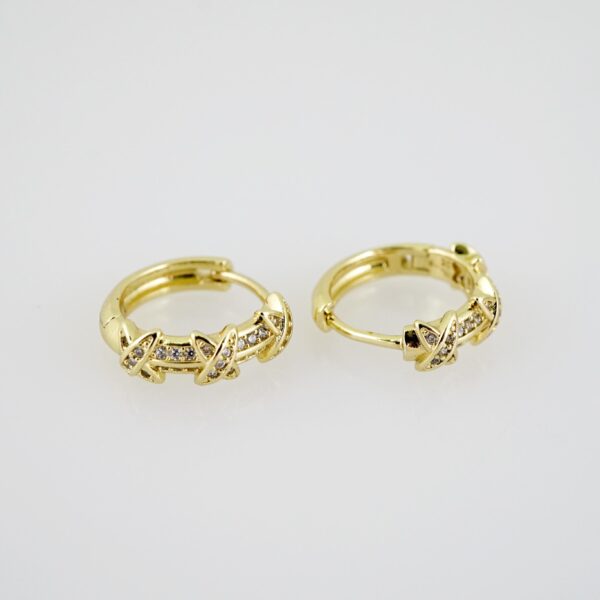 E2154 Earrings - Aretes - Zircon Stone - 14K Real Color - Image 2
