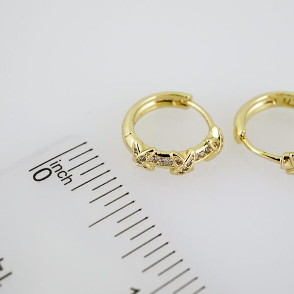 E2154 Earrings - Aretes - Zircon Stone - 14K Real Color - Image 3