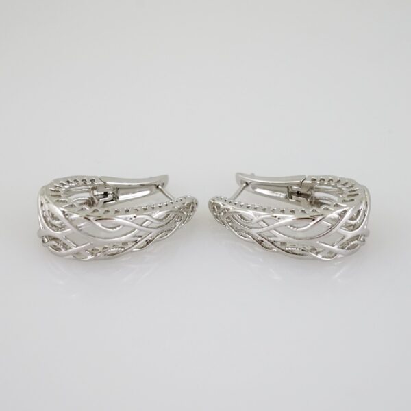 E2155 Earrings - Aretes - Zircon Stone - Silver Color
