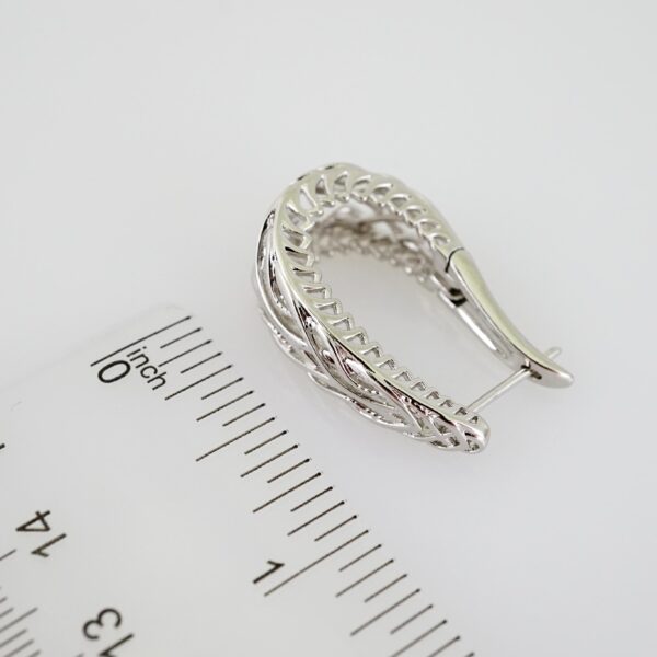 E2155 Earrings - Aretes - Zircon Stone - Silver Color - Image 3