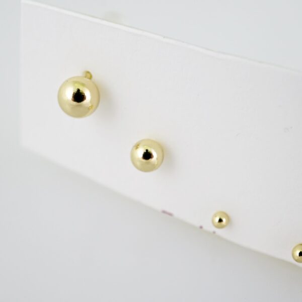 E2156 Earrings - Aretes - Plain - 14K Real Color - Image 3