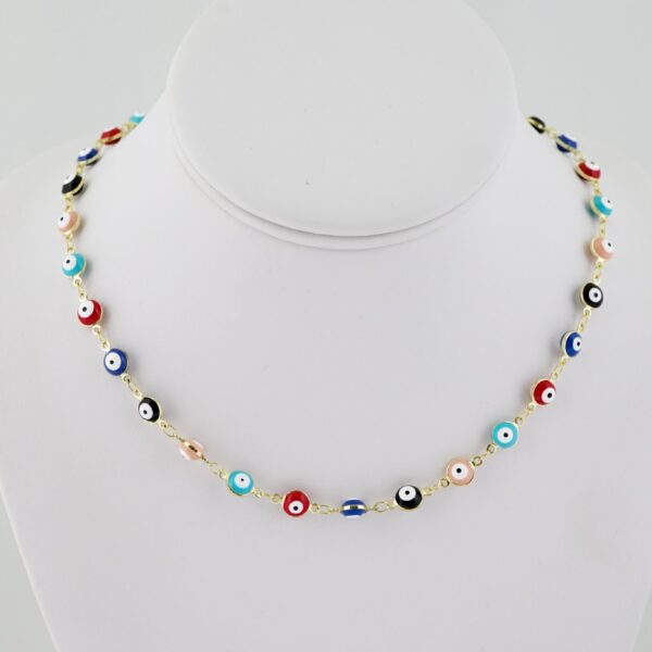 SET1595  Gargantilla - Choker - Plain - Zircon Stone - Ojitos