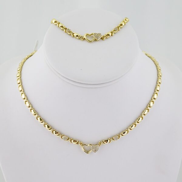 SET1596 Gargantilla & Pulsera - Choker & Bracelet - Zircon Stone - 14K Real Color