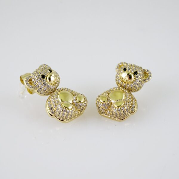 E2193 Earrings - Aretes - Zircon Stone - 14K Real Color