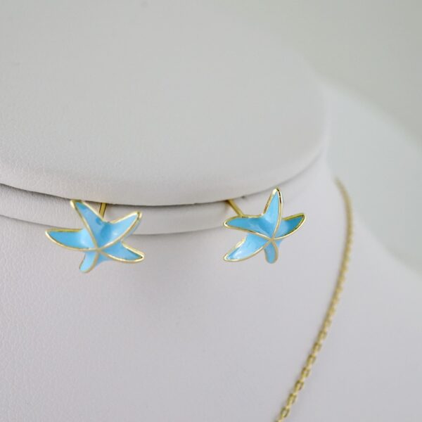 SET1634 Cadenas - Colgante - Aretes - Chain W - Pendants- Earrings - 14K Real Color - Zircon Stone - 2mmx45cm - Image 3