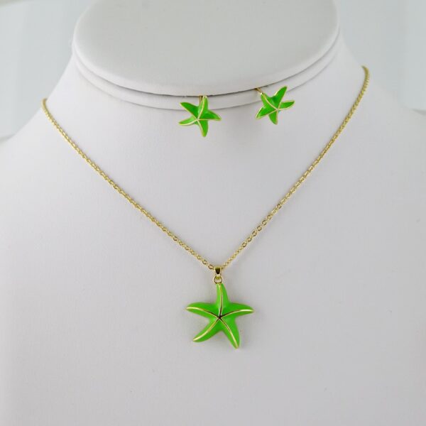 SET1635 Cadenas - Colgante - Aretes - Chain W - Pendants- Earrings - 14K Real Color - Zircon Stone - 2mmx45cm