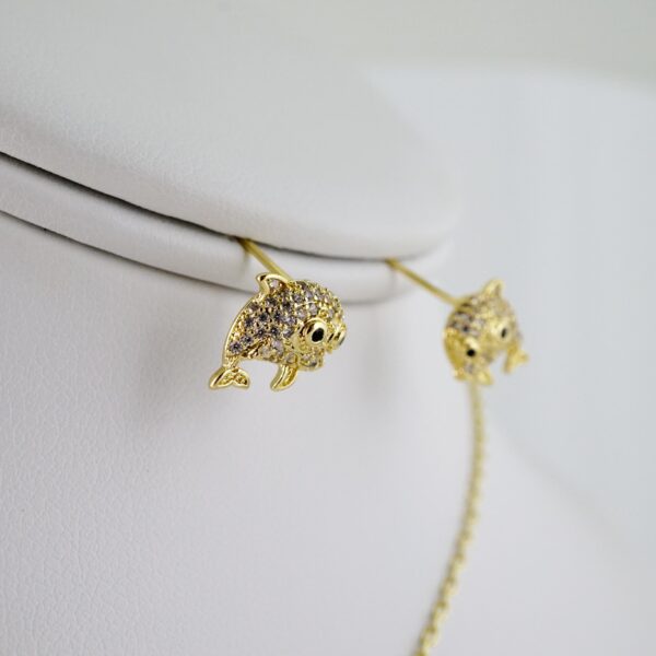 SET1636 Cadenas - Colgante - Aretes - Chain W - Pendants- Earrings - 14K Real Color - Zircon Stone - 2mmx45cm - Image 3