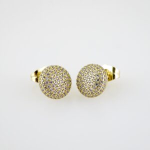 E2195 Earrings - Aretes - Zircon Stone - 14K Real Color
