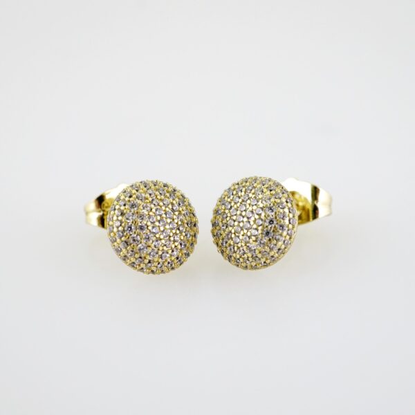 E2195 Earrings - Aretes - Zircon Stone - 14K Real Color