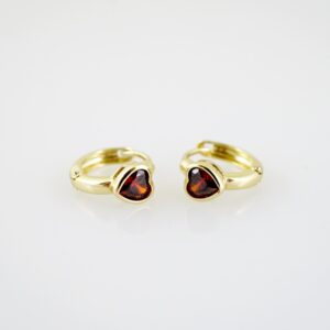 E2196 Earrings - Aretes - Zircon Stone - 14K Real Color