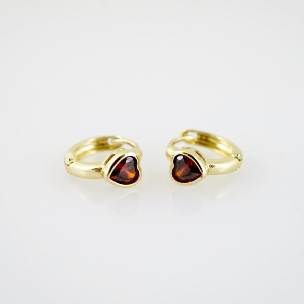 E2196 Earrings - Aretes - Zircon Stone - 14K Real Color