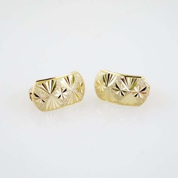 E2197 Earrings - Aretes - Plain - 14K Real Color