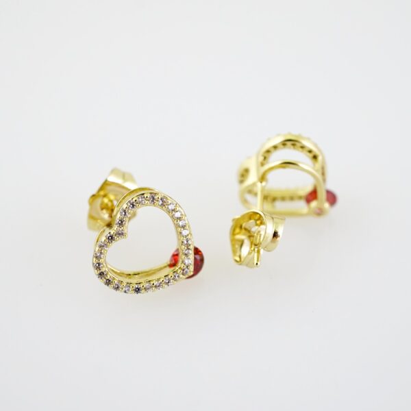 E2198 Earrings - Aretes - Zircon Stone - 14K Real Color - Image 2
