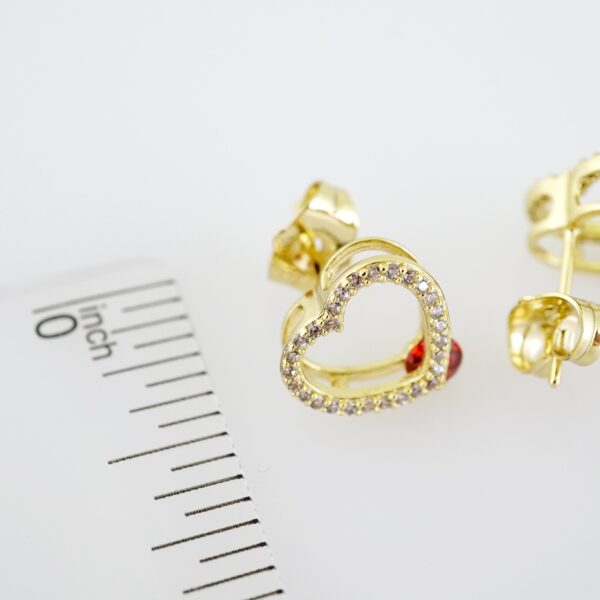 E2198 Earrings - Aretes - Zircon Stone - 14K Real Color - Image 3