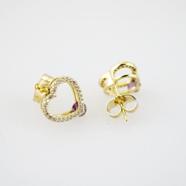 E2199 Earrings - Aretes - Zircon Stone - 14K Real Color - Image 2