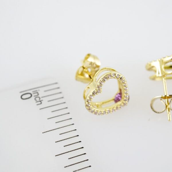 E2199 Earrings - Aretes - Zircon Stone - 14K Real Color - Image 3