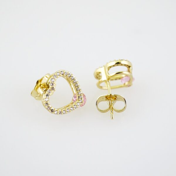 E2200 Earrings - Aretes - Zircon Stone - 14K Real Color - Image 2