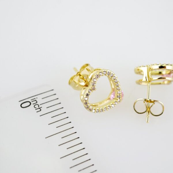 E2200 Earrings - Aretes - Zircon Stone - 14K Real Color - Image 3