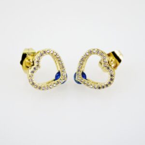 E2201 Earrings - Aretes - Zircon Stone - 14K Real Color