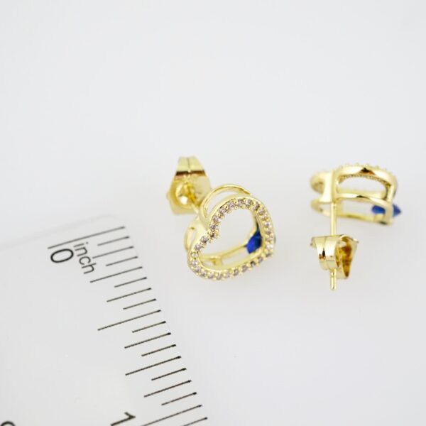 E2201 Earrings - Aretes - Zircon Stone - 14K Real Color - Image 3