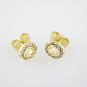 E2202 Earrings - Aretes - Zircon Stone - 14K Real Color