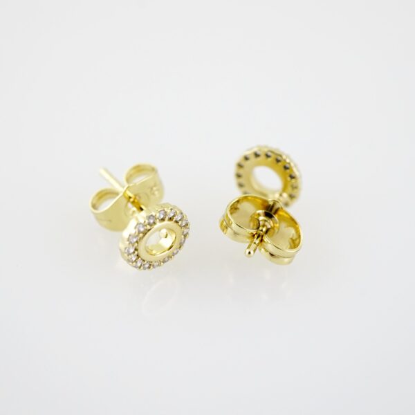 E2202 Earrings - Aretes - Zircon Stone - 14K Real Color - Image 2