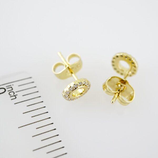 E2202 Earrings - Aretes - Zircon Stone - 14K Real Color - Image 3