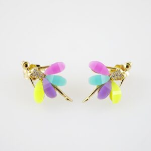 E2203 Earrings - Aretes - Zircon Stone - 14K Real Color
