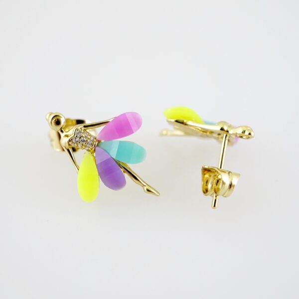 E2203 Earrings - Aretes - Zircon Stone - 14K Real Color - Image 2