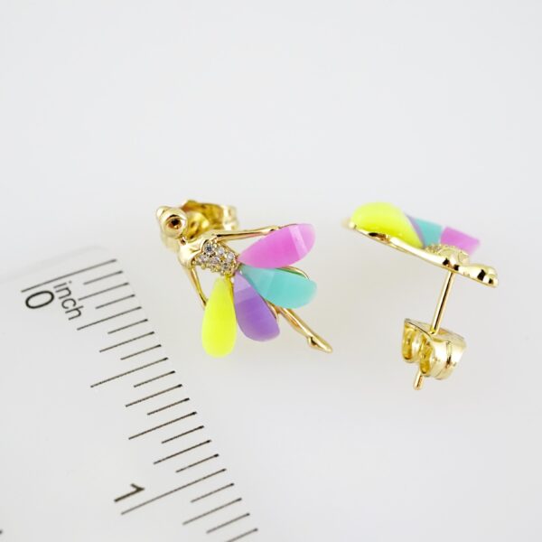 E2203 Earrings - Aretes - Zircon Stone - 14K Real Color - Image 3