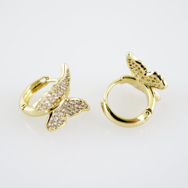 E2204 Earrings - Aretes - Zircon Stone - 14K Real Color - Image 2