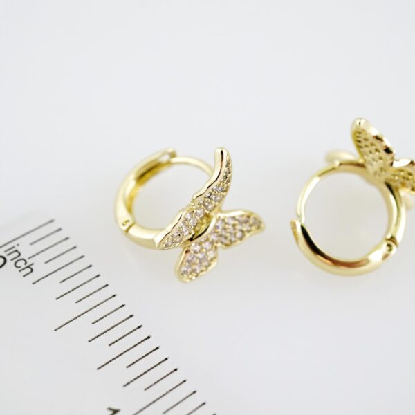 E2204 Earrings - Aretes - Zircon Stone - 14K Real Color - Image 3