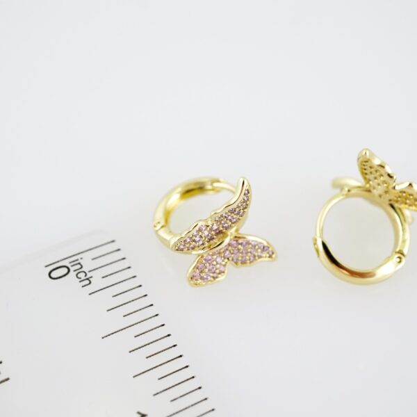 E2205 Earrings - Aretes - Zircon Stone - 14K Real Color - Image 3