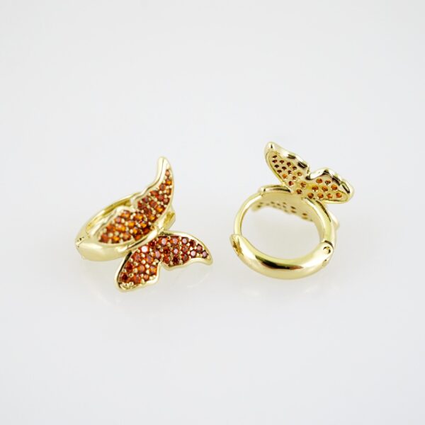 E2206 Earrings - Aretes - Zircon Stone - 14K Real Color - Image 2