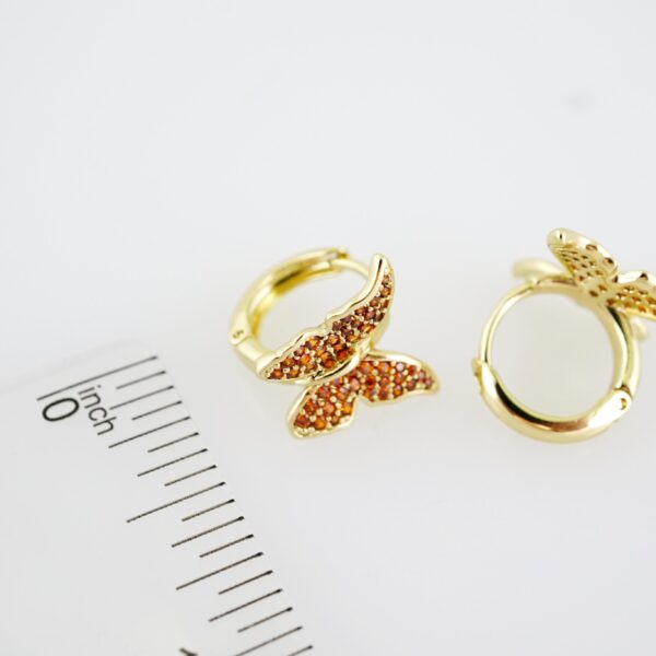E2206 Earrings - Aretes - Zircon Stone - 14K Real Color - Image 3