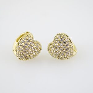 E2207 Earrings - Aretes - Zircon Stone - 14K Real Color