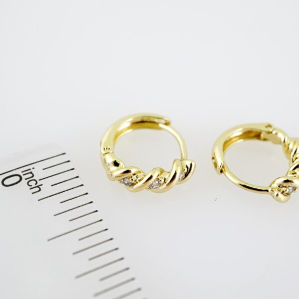 E2208 Earrings - Aretes - Zircon Stone - 14K Real Color - Image 3