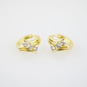 E2209 Earrings - Aretes - Zircon Stone - 14K Real Color