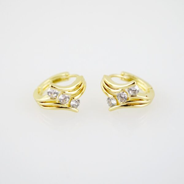 E2209 Earrings - Aretes - Zircon Stone - 14K Real Color