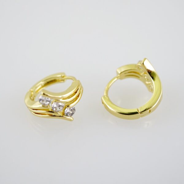 E2209 Earrings - Aretes - Zircon Stone - 14K Real Color - Image 2