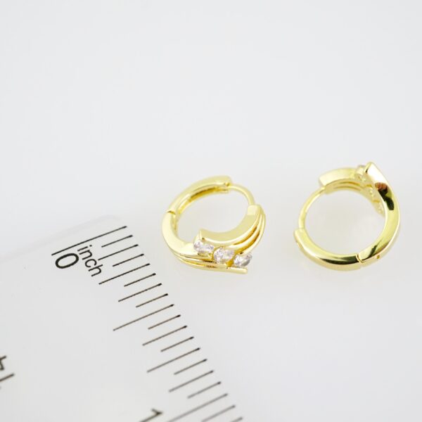 E2209 Earrings - Aretes - Zircon Stone - 14K Real Color - Image 3