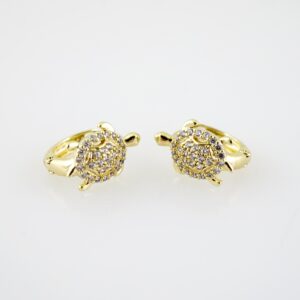 E2210 Earrings - Aretes - Zircon Stone - 14K Real Color