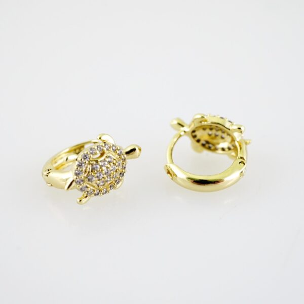 E2210 Earrings - Aretes - Zircon Stone - 14K Real Color - Image 2