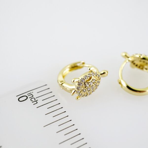 E2210 Earrings - Aretes - Zircon Stone - 14K Real Color - Image 3
