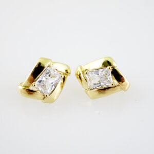 E2211 Earrings - Aretes - Zircon Stone - 14K Real Color