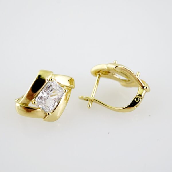 E2211 Earrings - Aretes - Zircon Stone - 14K Real Color - Image 2