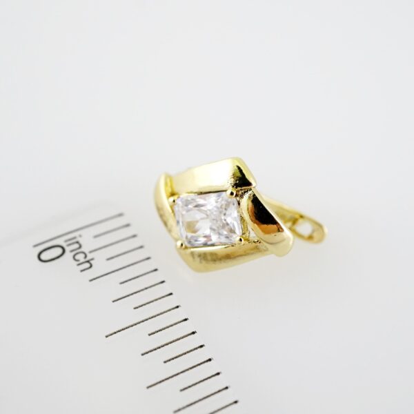 E2211 Earrings - Aretes - Zircon Stone - 14K Real Color - Image 3